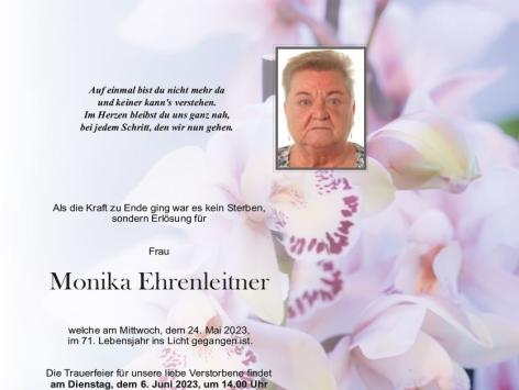 Wir trauern um Monika Ehrenleitner