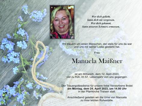 Wir trauern um Manuela Maißner