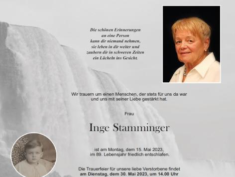 Wir trauern um Inge Stamminger